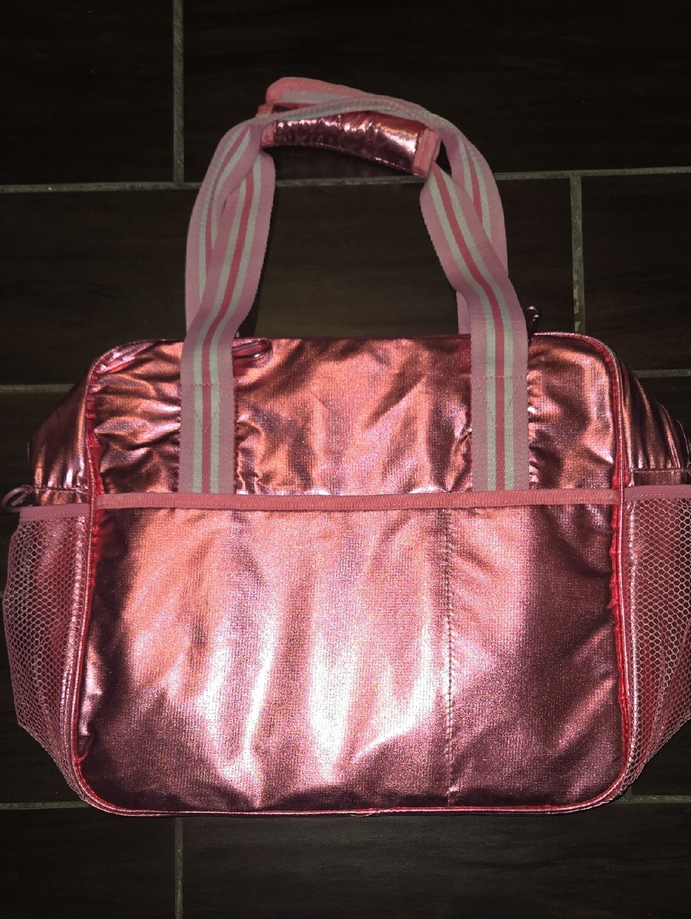 Simply Southern Metallic Pink Pickleball Travel Tote NWOT - Picture 5 of 7